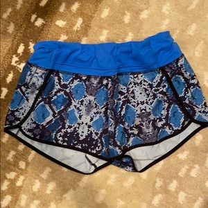 Lululemon Blue Snakeprint Athletic Shorts